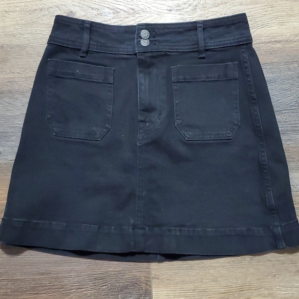 Madewell stretch denim aline mini jean skirt black